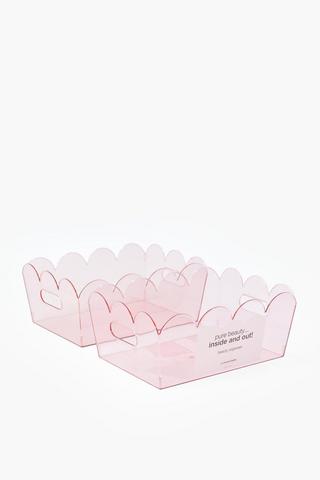 2 Pack Acrylic Scallop Utility Basket Set