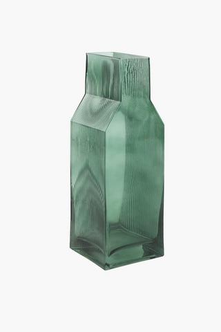 Glass Milk Box Vase, 10x30.5cm