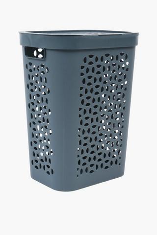 50l Otima Slimline Plastic Laundry Basket With Lid