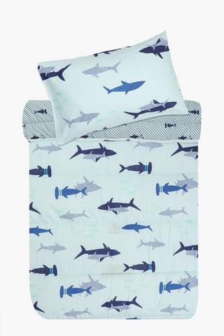 Soft Touch Campana Coastal Sharks Reversible Comforter Set