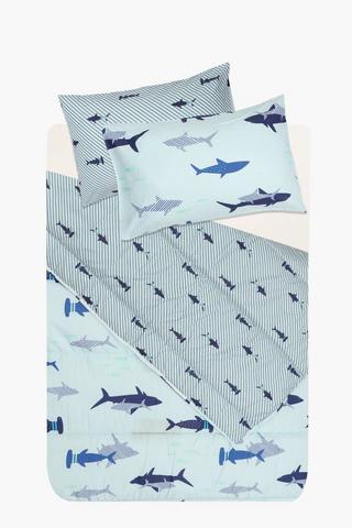 Soft Touch Campana Coastal Sharks Reversible Comforter Set