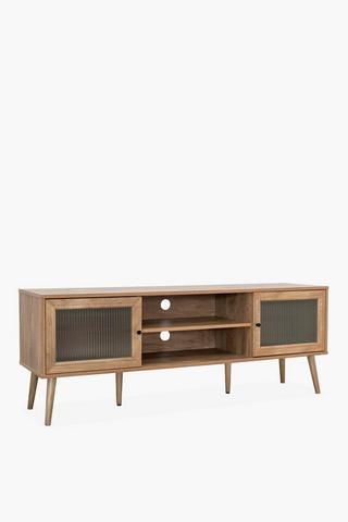 Fluted Glass Tv Stand