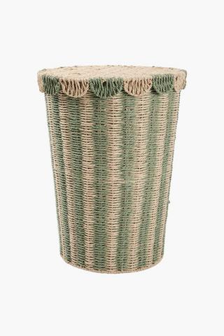 Paper Straw Scallop Basket With Lid