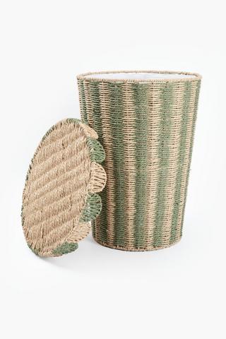 Paper Straw Scallop Basket With Lid