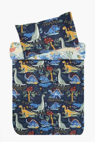 Soft Touch Glow In The Dark Helicon Dino Reversible Comforter Set