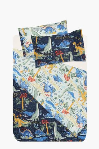 Soft Touch Glow In The Dark Helicon Dino Reversible Comforter Set