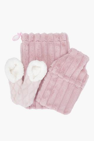 3 Piece Faux Fur Hot Water Bottle Gift Set