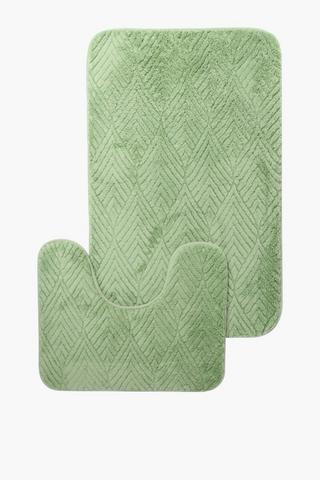 2 Piece Petal Foam Bath Mat Set