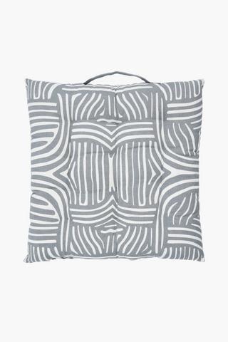 Printed Uzumbe Cotton Chairpad, 40x40cm