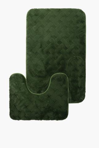 2 Piece Petal Foam Bath Mat Set