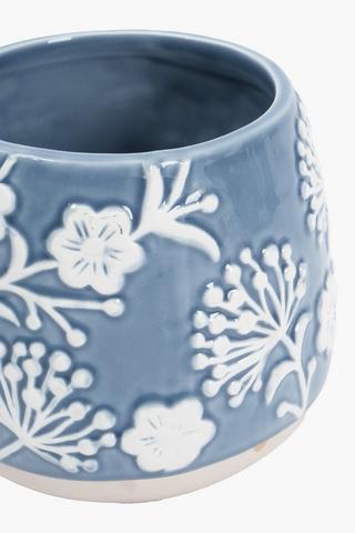Embossed Planter, 13x12cm