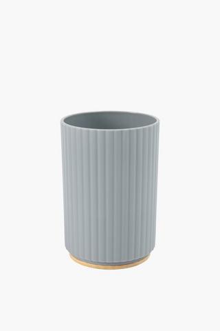 Plastic And Bamboo Ribbed Bath Tumbler