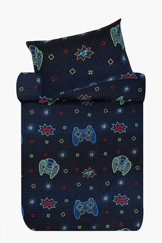 Soft Touch Brushed Bright Gamer Duvet Cover Set