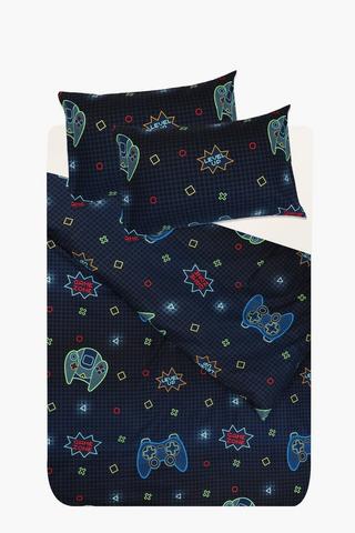Soft Touch Brushed Bright Gamer Duvet Cover Set