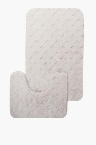 2 Piece Petal Foam Bath Mat Set