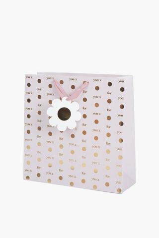 Embossed Flower Gift Bag Medium