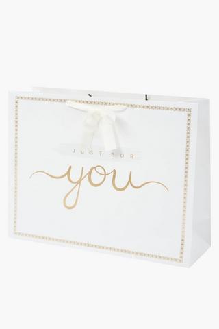 Script Gold Trim Gift Bag Large