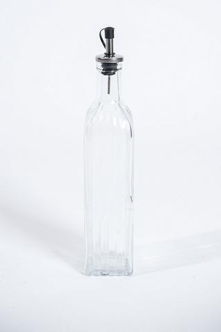 Glass Ribbed Oil Pourer