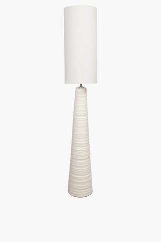 Ribbed Ceramic Standing Lamp Set, E27