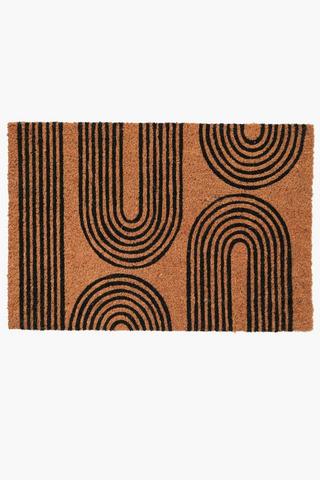 Coir Geometric Lines Doormat, 40x60cm