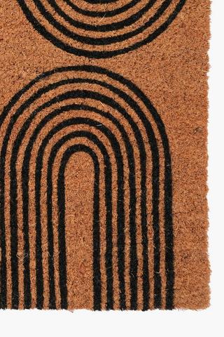 Coir Geometric Lines Doormat, 40x60cm