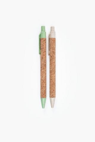 2 Pack Ball Point Cork Pen Set