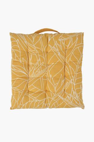 Printed Strelitzia Cotton Chairpad, 40x40cm