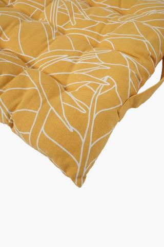 Printed Strelitzia Cotton Chairpad, 40x40cm