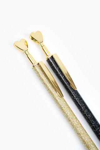 Ball Point Glitter Heart Pen Pack