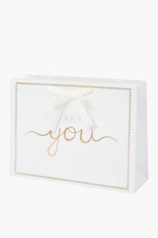 Script Gold Trim Gift Bag Medium