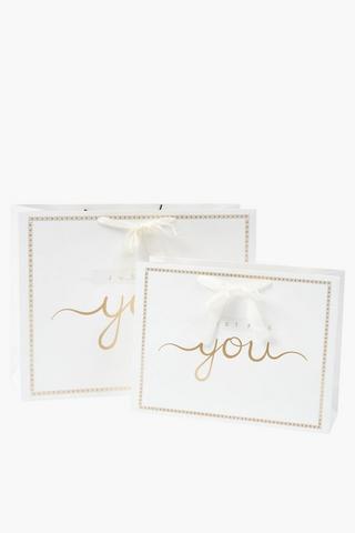 Script Gold Trim Gift Bag Medium