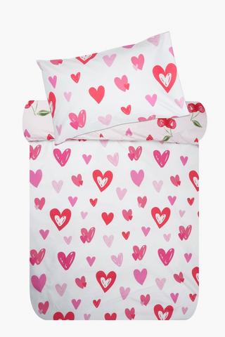 Soft Touch Candy Hearts And Cherries Duvet Cover Set