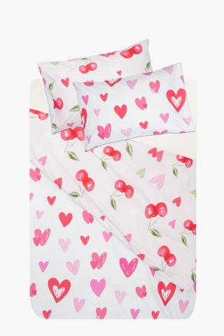 Soft Touch Candy Hearts And Cherries Duvet Cover Set