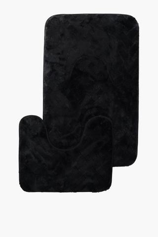 2 Piece Petal Foam Bath Mat Set