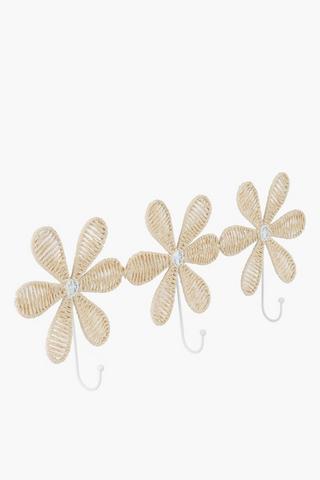 Woven Daisy 3 Wall Hook, 52x20.5cm