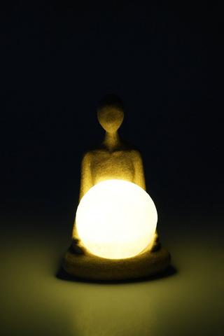 Resin Zen Lady Lamp, 11x17cm