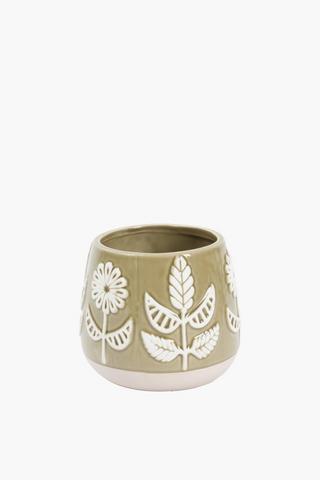 Embossed Garden Planter, 13x12cm