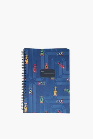 A4 Spiral Racecar Notebook