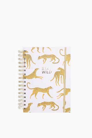 A5 Leapoard Print Stay Wild Notebook
