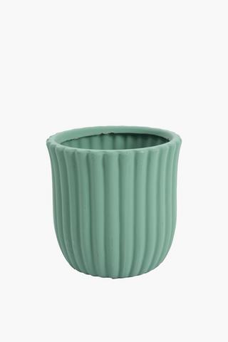 Ribbed Bell Planter, 15x18cm