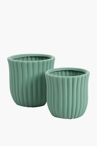 Ribbed Bell Planter, 15x18cm