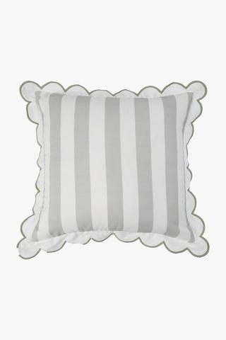 Printed Scalloped Stripe Scatter Cushion, 55x55cm