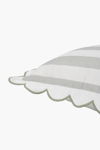 Printed Scalloped Stripe Scatter Cushion, 55x55cm
