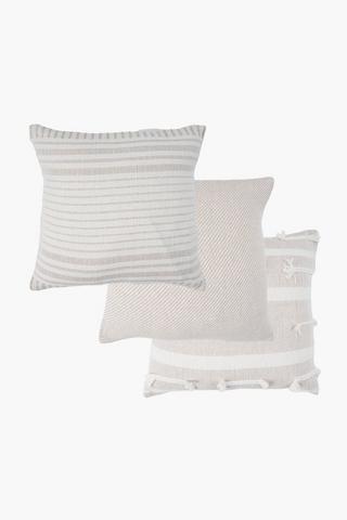 3 Pack Textured Thorpe Scatter Covers Only, 45x45cm