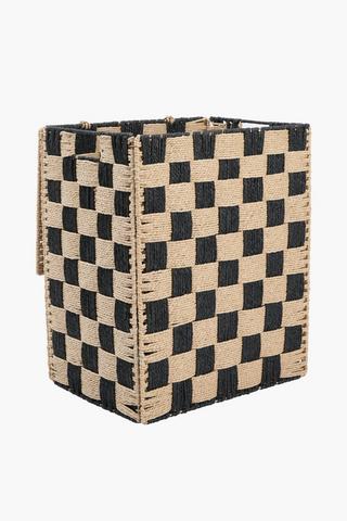 Paper Checkered Laundry Basket