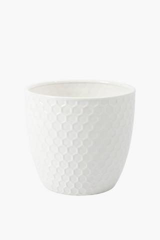 Honeycomb Ceramic Planter, 18x18cm