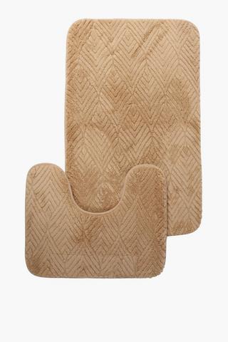 2 Piece Petal Foam Bath Mat Set