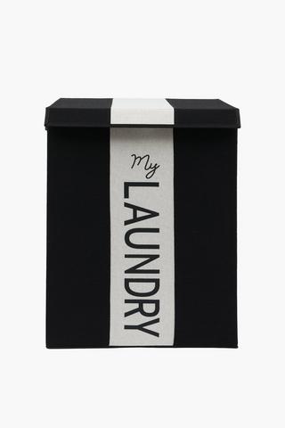Knock Down Script Laundry Basket