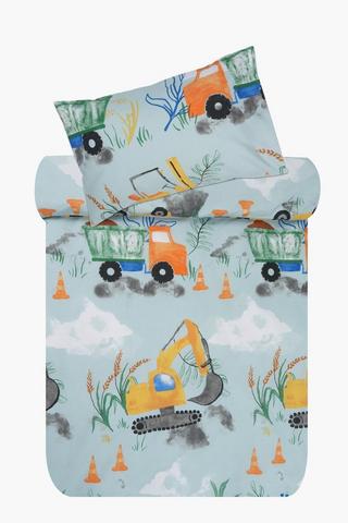 Polycotton 132 Thread Count Rogers Construction Duvet Cover Set