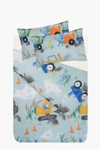 Polycotton 132 Thread Count Rogers Construction Duvet Cover Set